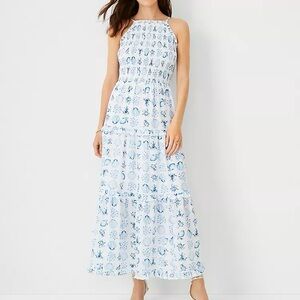 Ann Taylor Blue Seashell Tile Dress